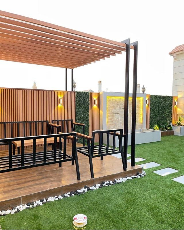 تنسيق حديقة منزلية فاخرة في جدة - رواد التميز